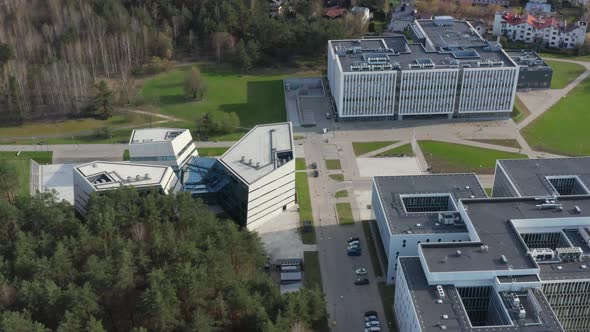 Establishing Shot of Technology Park Modern Buildings