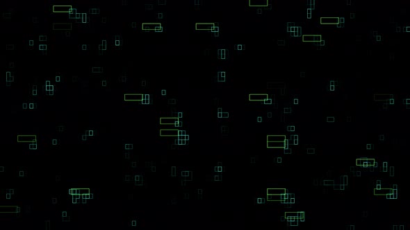 Green and Blue Digital Square Circuit Modern Animated Background