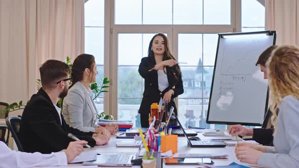 Charismatic Lady Businesswoman End Her Training