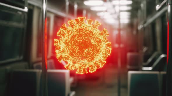 Coronavirus Covid19 Epidemic in Subway Car