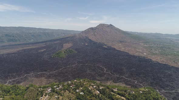 Mountain Landscape with Volcano Batur