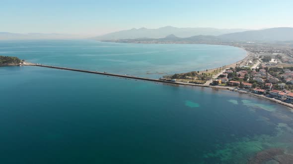 Various drone shots in beautiful Urla, Izmir - the third largest city in Turkey. Blue waters of the