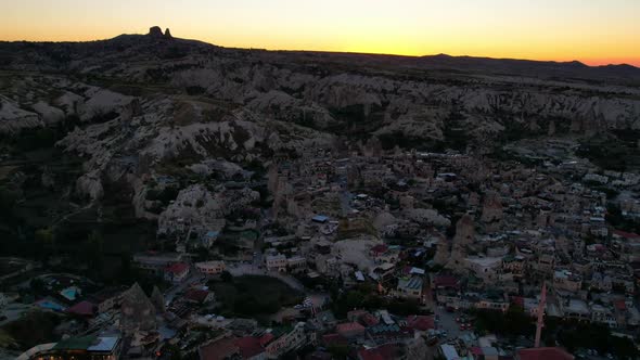 Time Lapse of Goreme Town at Night in Cappadocia Turkey