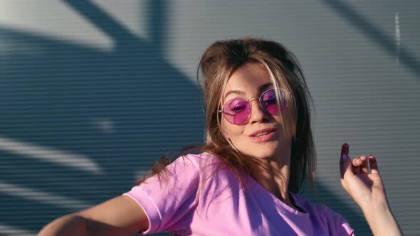 Portrait of Female Dancer Enjoying Outdoor Street Dancing