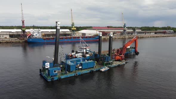 Cargo ship in port