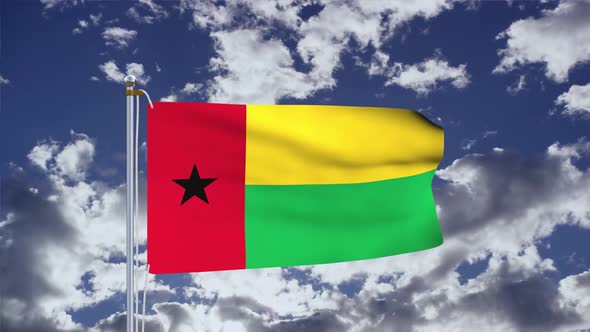 Guinea Bissau Flag Waving 4k