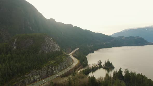 Sea To Sky Hwy in Howe Sound Near Squamish