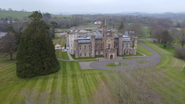 Magnificent Welsh Castle in British Countryside Downton Abbey in Wales