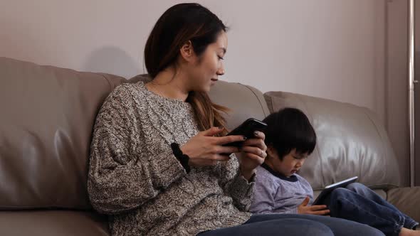 Family enjoying time relaxing together at home