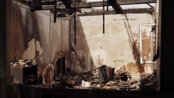 Burnt Apartment After the Explosion