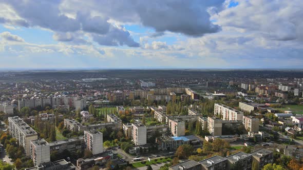 Uzhgorod Located in Transcarpathia Typical Buildings and Roofs on the Panorama View