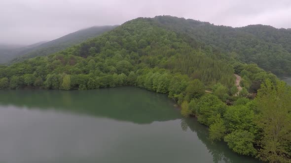 Aerial Mountain Lake
