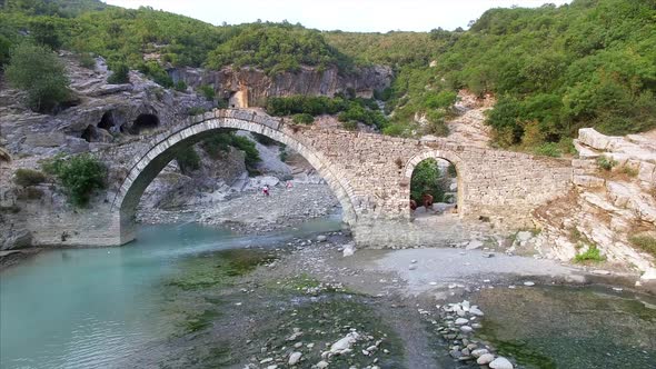 Water under a bridge in Albania