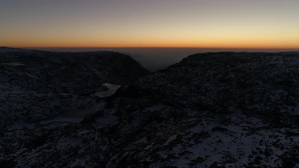 Stunning Winter Sunset and Frozen Lake