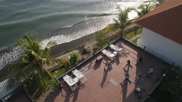 Rooftop Fitness at a Tropical Resort