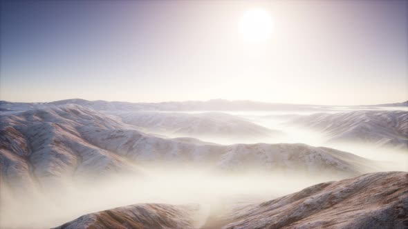 Mountain Landscape with Deep Fog at Morning