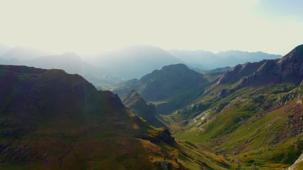 Aerial view of Ibones of Anayet, Province of Huesca, Spain