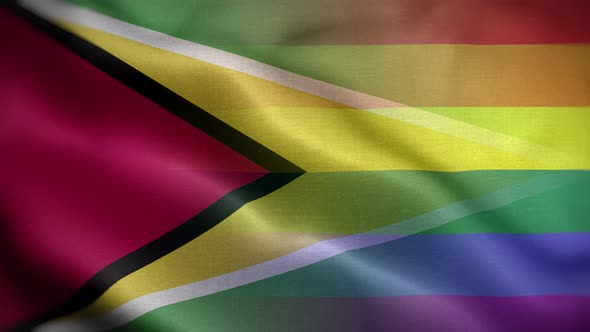 LGBT Guyana Flag Loop Background 4K