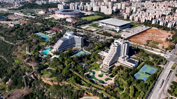 Hotel on the Beach Aerial View Turkey Antalya 4 K