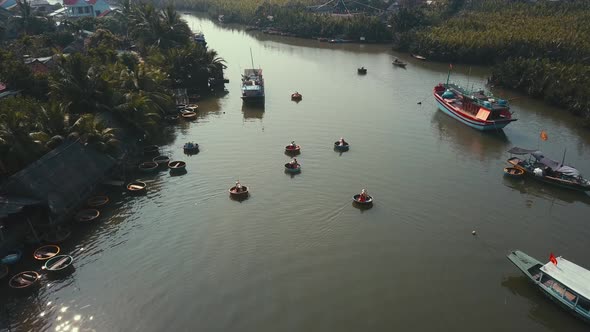 Aerial view of Bay Mau Coconut Forest - travel with the basket boat