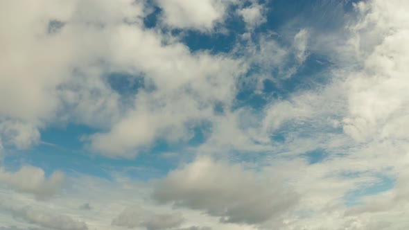 Blue Sky with Clouds Aerial Landscape