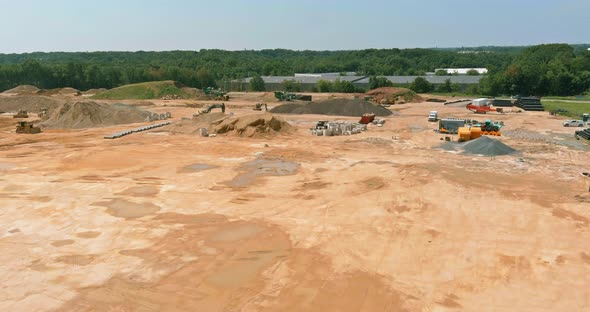 Aerial View of Construction Earn Work in New Residential Buildings