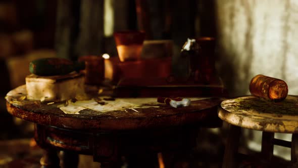 Ruined Abandoned Overgrown By Plants Interior alt