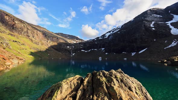 Beautiful Mountain Lake Nature Timelapse In Sweden