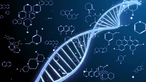 DNA Polished Double Helix Molecule Spin Strand Structure Futuristic