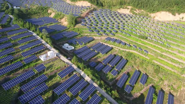 Solar power station in montain