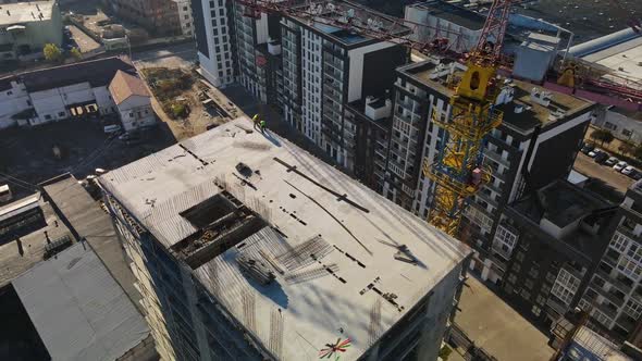 Aerial View of Construction Site