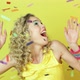 Young woman being surprised by confetti - VideoHive Item for Sale