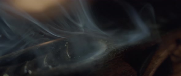 Close up of white smoke of incense alt