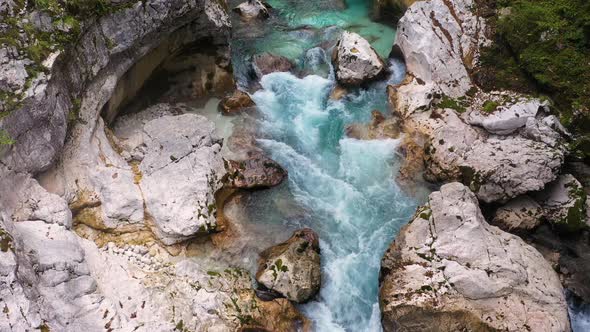 Above Mountains River Soca in the Triglav National Park