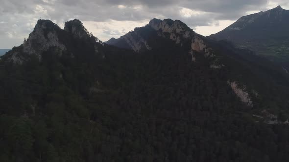 Aerial View of the Sanctuary of the Virgin Mary of Queralt Catalonia Spain. This Religious Building