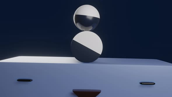 Balancing balls on top of Cute cartoon character. Oddly Satisfying 4k looped animation.