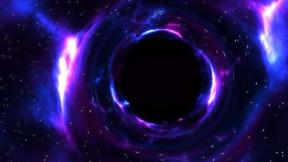 Beautiful black hole animation. Collapsar. Outer space.