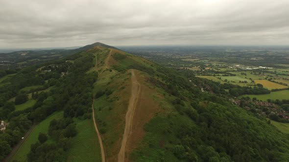 Malvern Hills and English Country side Aerial shot