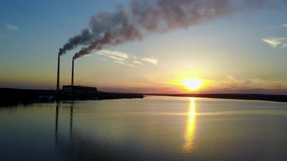 Power Station Over River