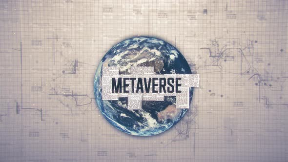 Metaverse Text Animation with Earth Background