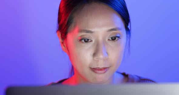 Woman work on computer