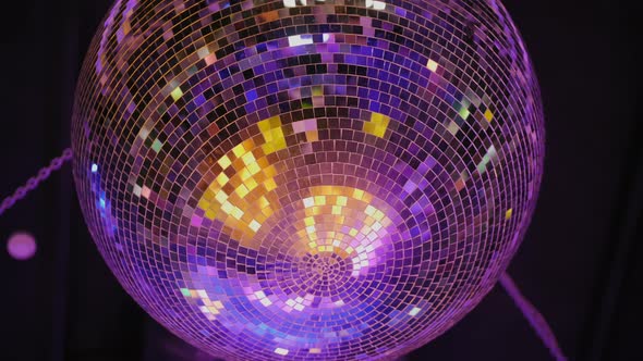 Rotating Mirror Disco Ball, Close-up