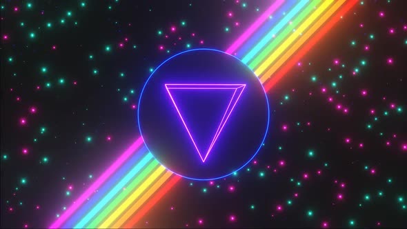 Multi-colored rainbow on a colorful background. Vintage seamless stylish 3d animation alt
