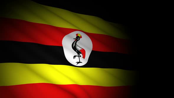 Uganda Flag Blowing in Wind