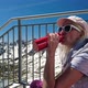 Woman Tourist Drinking Water Bottle - VideoHive Item for Sale
