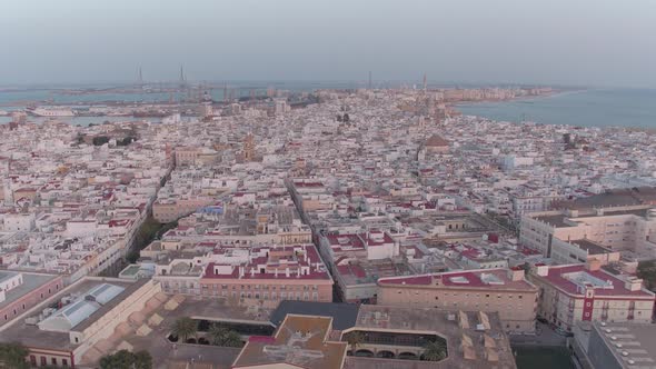 Aerial view of the buildings in Cadiz