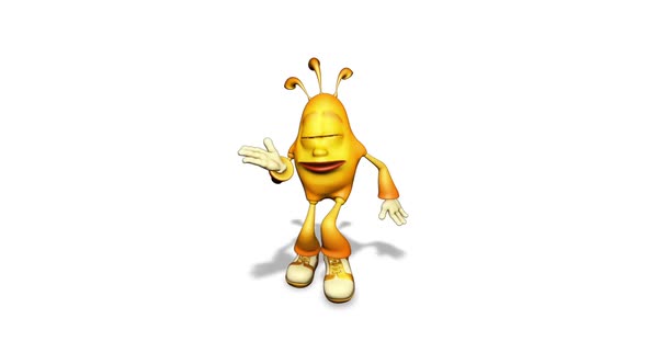 3D Emoty Man Fun Dance  Looped on White