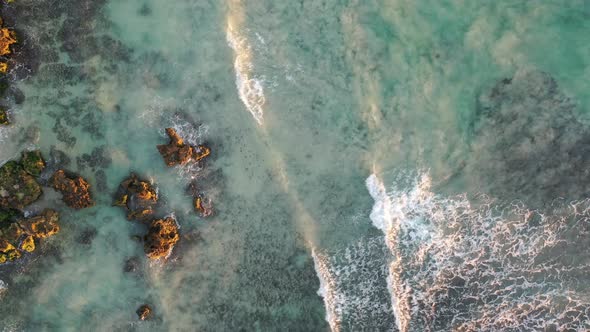 Aerial Drone Footage of Trigg Beach, Perth, Western Australia at sunset