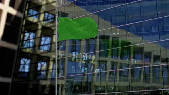 Libya Flag Waving On A Skyscraper Building