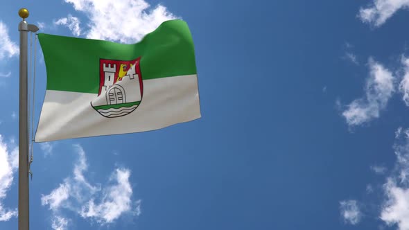 Wolfsburg City Flag (Germany) On Flagpole